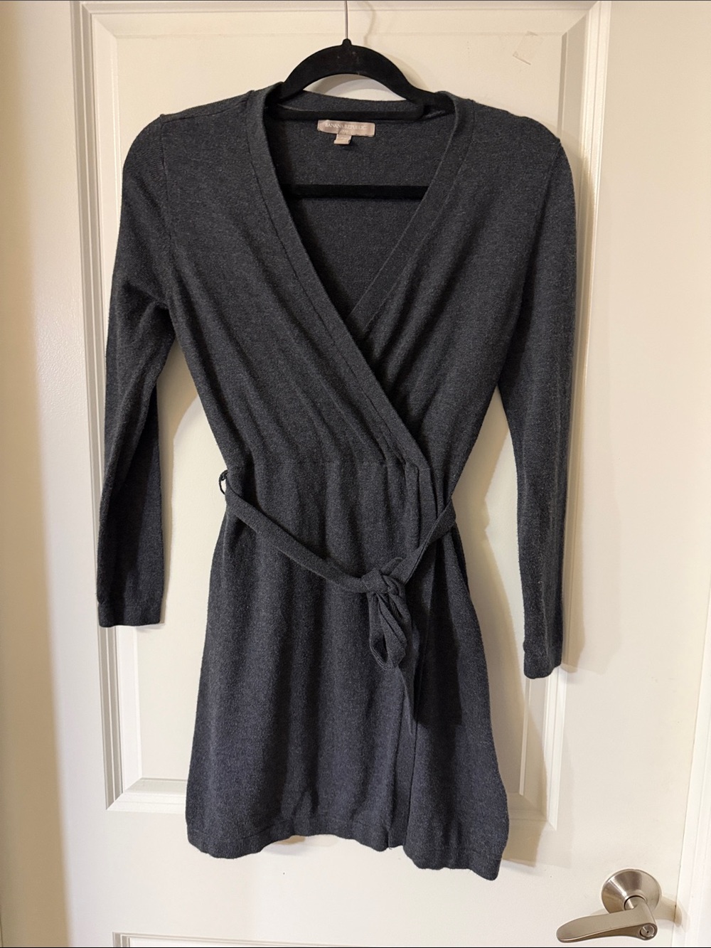 Banana Republic Charcoal Wrap Midi Dress